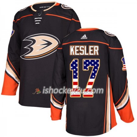 Mænd NHL Anaheim Ducks Trøje Ryan Kesler 17 Adidas 2017-2018 Sort USA Flag Fashion Authentic